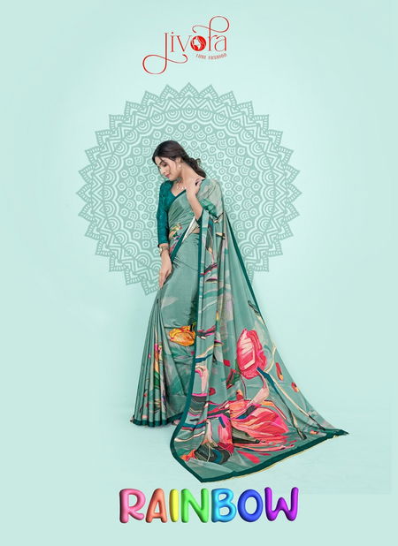 Ranibow By Jivora Crepe Digital Printed Daily Wear Saree Exporters In India Catalog